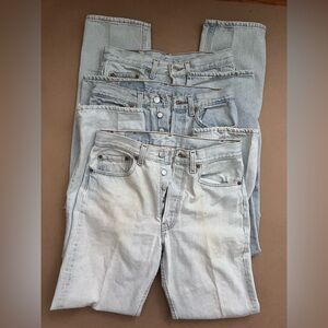 Bundle of three 501 Levi's Blue Straight Jeans Casual Wear